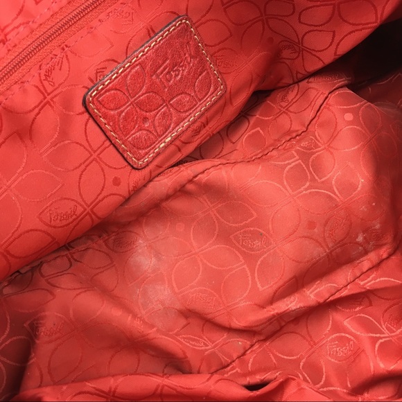 Fossil Handbag Red Leather Purse - Picture 8 of 8